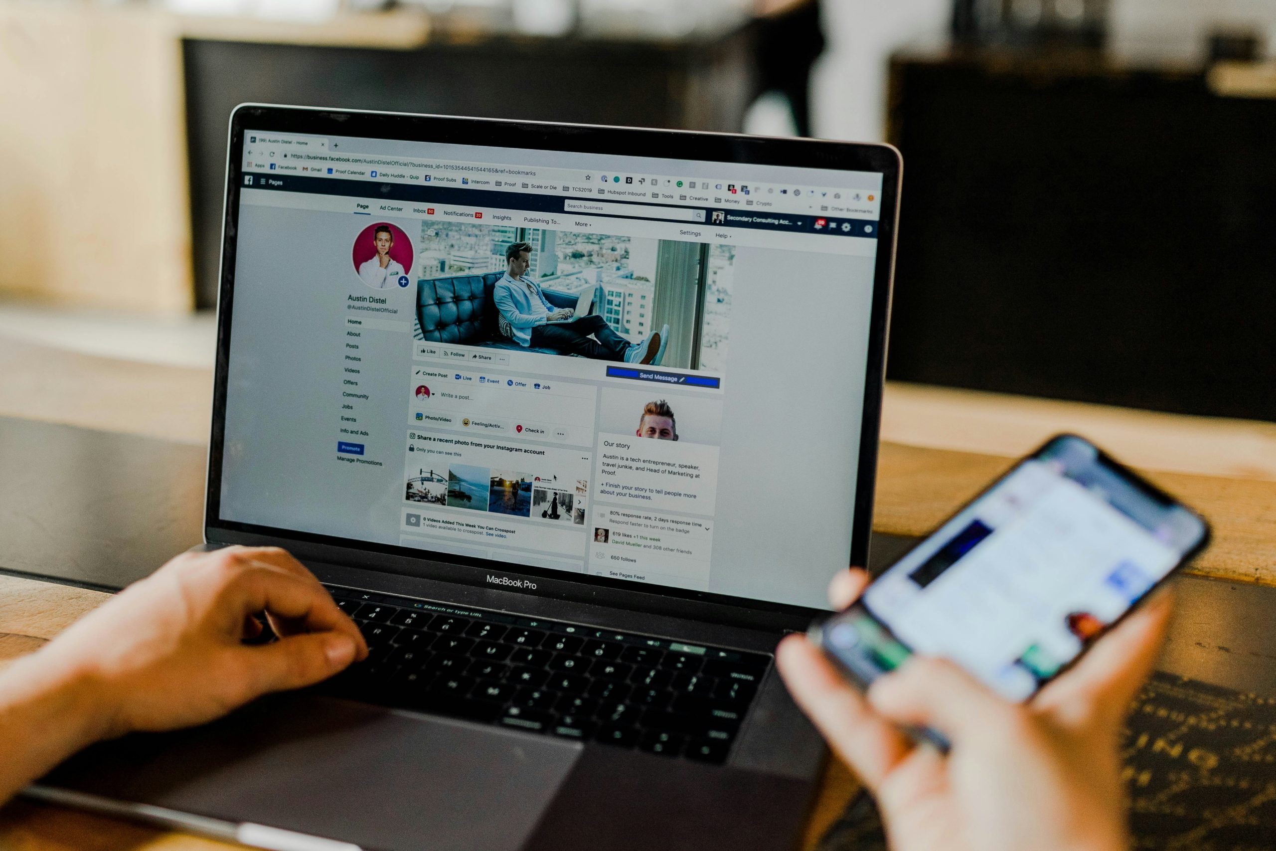 digital marketing agency - man using laptop and mobile